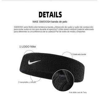NIKE diadema deportiva de algodón absorbente de sudor transpirable baloncesto/volleyball/yoga/fitness/correr diadema (2)