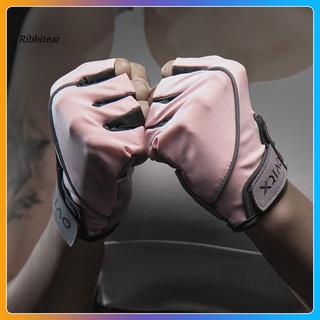 Kt*Guantes absorbentes transpirables antideslizantes para levantamiento de pesas/entrenamiento de medio dedo (1)