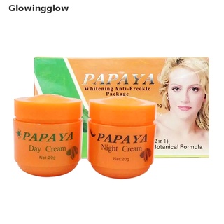GLW Papaya Day Cream And Night Cream Whitening Moisturizer Anti-Freckle Refreshing Glow
