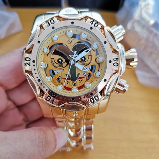 reloj multifuncional de pulsera de cuarzo dorado joker dial colorido para hombre (4)