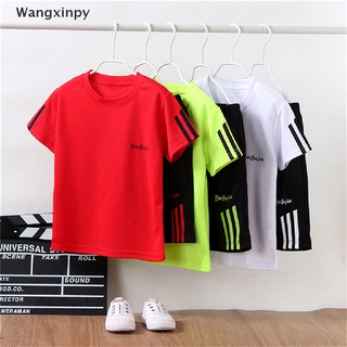 [wangxinpy] pantalones cortos de manga corta de secado rápido para niños de mediana edad y mayores, traje deportivo de baloncesto