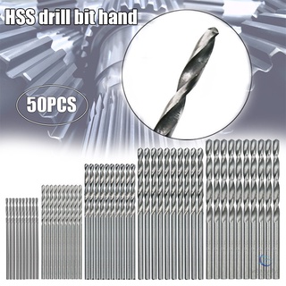 50Pcs Titanium Coated HSS High Speed Steel Drill Bit Set Tools Kit
