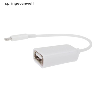 [springevenwell] cable adaptador otg a usb 2.0 hembra de 8 pines para ipad 4 ipad/ipad mini blanco caliente