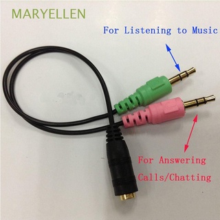 maryellen cable estéreo venta hembra a 2 macho adaptador universal pc divisor y auriculares micrófono de 3,5 mm