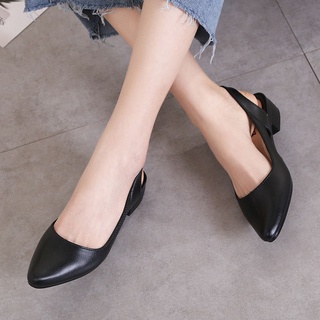 2020 nuevas sandalias de las mujeres de verano de la moda de la red de infrarrojos desgaste grueso tacones puntiagudos Baotou tacón medio antideslizante zapatos (2)