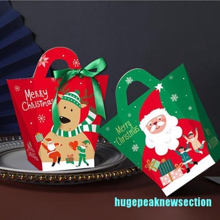 [L] 5 bolsas de navidad de papel rojo bolsa de navidad para galletas de caramelo caja de Paking