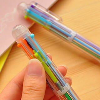 Bolígrafo de tinta aceitosa de 6 colores de 0.5 mm/bolígrafo de escritura suave para oficina/escuela/bolígrafo multicolor (4)