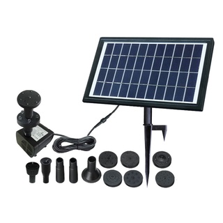 8W Solar fuente conjunto con luces LED alimentado por energía Solar fuente de agua Kit para jardín estanque