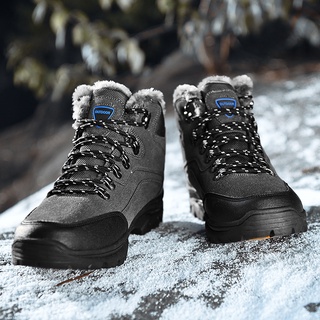 Botas de viaje masculinas botas de nieve antideslizantes botas de nieve de gran tamaño botas de nieve 39-47 invierno botas altas impermeables botas de nieve de los hombres botas de nieve caliente zapatos de pelado botas de esquí al aire libre botas de nieve botas de senderismo botas de nieve al aire libre resistente al frío botas de nieve