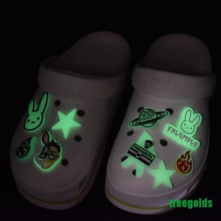 [Treegolds] 10 piezas de Pvc luminoso zapatos de cueva accesorios Bad Bunny lindo zapatos decoraciones
