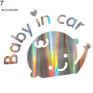 Mw colorido láser bebé en el cuerpo del coche ventana reflectante pegatina de advertencia decoración (2)
