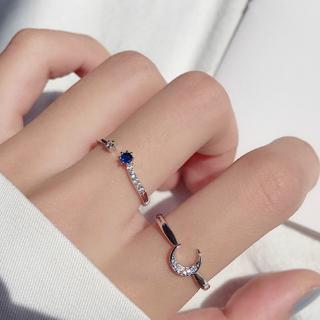 Corea estrella Luna anillo mujer Ins personalidad de la moda anillo de dedo neto rojo anillo de apertura simple