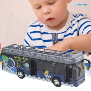 cosb_bus juguete abierto top efecto acousto-óptico mini doble capa turismo autobús modelo coche para recoger