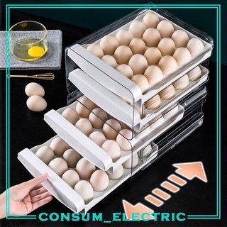 Cajón Tipo huevo soporte Para refrigerador huevo contenedor Para refrigerador Clara refrigerador Organizador huevo soporte apilable (1)