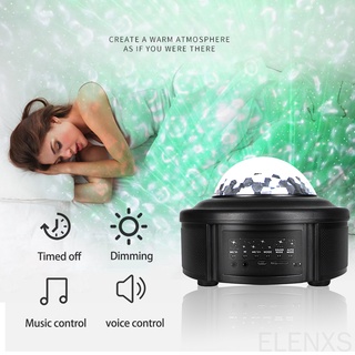 Proyector de luz del hogar dormitorio cielo estrellado lámpara de noche compatible con Bluetooth música ajustable proyector estrellado luz ELEN