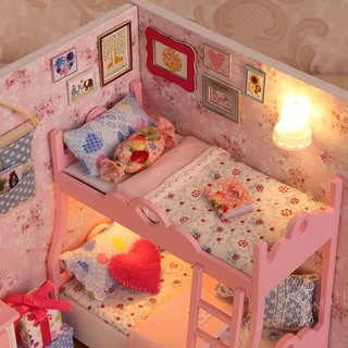 (ColorfulMall) Kit de muebles hechos a mano para casa de muñecas DIY Mini casa de muñecas juguete de madera para niños regalos