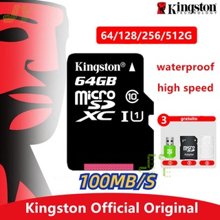 100% original Kingston 512G Micro tarjeta de memoria SD de alta velocidad SDHC clase 10 100MB/s con lector gratuito 64/128/256/512G Micro SD Phone Memory Card/wonder4/