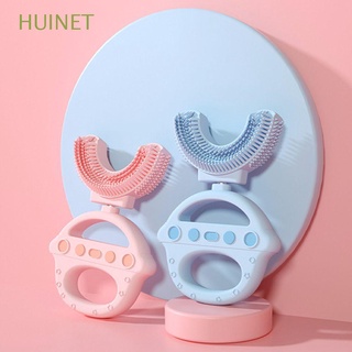 Huinet 2-12 años Manual de cerdas suaves de mano en forma de U cepillo de dientes de bebé niños cepillo de dientes de silicona Multicolor (1)