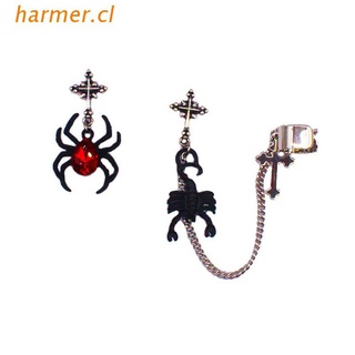 har3 1 par de pendientes asimétricos estilo punk halloween spider para mujeres/aretes colgantes para mujeres/joyería de fiesta/regalos