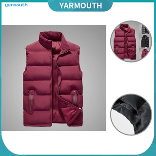 yarmouth Autumn Winter Padded Coat Stand Collar Pockets Vest Coat Windproof Male Clothes