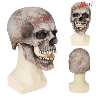 Mori disfraz para fiesta de Halloween Halloween cabeza completa calavera máscara móvil mandíbula