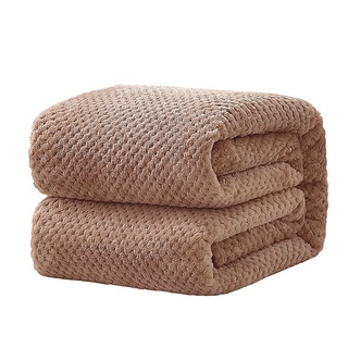 4 Size Popcorn Waffle Blanket Fleece Travel Throw Sofa Bed Warm Cosy Season Blanket (2)