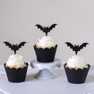 12 piezas/juego de decoración de fiesta de halloween para cupcakes/suministros de fiesta de halloween