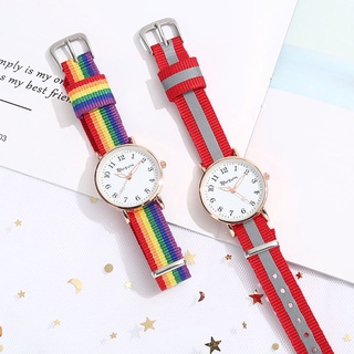 Estilo coreano reloj femenino estudiante Simple pareja personalidad Correa tejida reloj luminoso impermeable estilo Mori lindo reloj refrescante (9)