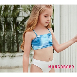 Trajes de baño mg-DZ-Little Girl de dos piezas, Tie Dye Print Tank Bikini Top y fondo de Color sólido conjunto