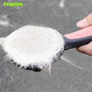 [azul] Cepillo peine para mascotas cepillo de auto-limpieza profesional cepillo de aseo para mascotas gato baño (5)