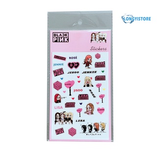 longyistore kpop bts negro rosa dos veces pvc diy álbum de recortes pegatinas decorativas (6)