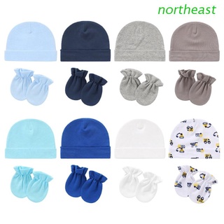 northeast baby anti-arañazos guantes sombrero conjunto manoplas recién nacido gorro caliente kit de ducha regalos
