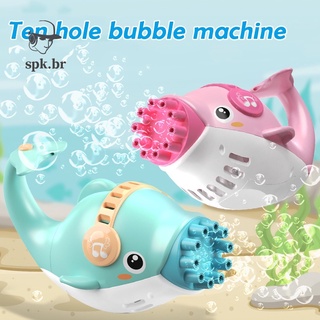 Máquina De Burbujas Eléctrica Para Niños En Forma De Delfín Rica Burbuja Soplando Juguete Con 10 Zócalos Y Doble Cabeza Tazón Fabricante