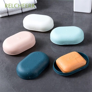 RELCHEERR Portable Soap Box Travel Bathroom Container Dish Holder With Lid Reusable Shower Holder Hiking Soap Case/Multicolor (1)