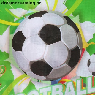 [dreamdreaming.br] Bolsa de fútbol no tejida con cordón mochila para niños, viajes, escuela, bolsas de regalo.
