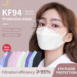 『 En Stock 』 50pcs 4 Capas Cara Coreana Kf94 KN 94 Máscara Blanca Reutilizable Mascarilla Facial Para Adultos 3D (KN95)