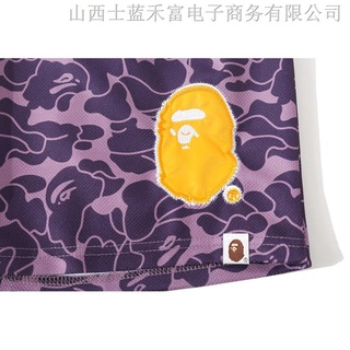 No ❏ Lakers Unirse Bape Camuflaje Sombreado Tee shrits Oro Cabeza Mono Bordado Suelto Traje Ropa Para 100 Kg (8)