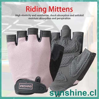 Guantes de Fitness en primavera y verano hombres y mujeres protección solar ciclismo medio dedo guantes antideslizantes transpirables guantes deportivos