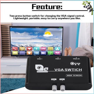 Portátil 2 en 1 salida VGA/SVGA Manual de intercambio Selector interruptor de caja de luz negro VGA interruptor para LCD PC Notebook