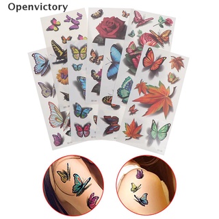 Openvictory 3D mariposa flor transferencia temporal tatuaje pegatina brazo cuerpo arte pegatina mi