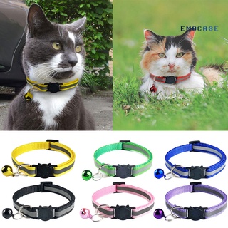 emocase - Collar reflectante para cachorro, gato, ajustable, hebilla de liberación, correa para el cuello