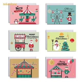 teke - juego de 6 tarjetas de felicitación con sobres, diseño de navidad, tarjetas postales de invierno