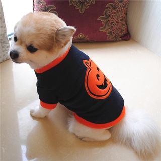 Mascota perro polar caliente camiseta chaleco lindo Halloween calabaza impresión ropa cachorro ropa camisa