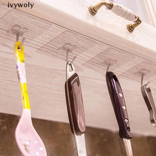 ivywoly - 6 ganchos adhesivos duraderos, resistentes, adhesivos, para pared de cocina, ganchos de techo cl