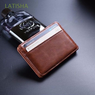 latisha slim cash holder magic monedero cuero cartera tarjeta de crédito ultra delgada moda hombres tarjeta de banco de alta calidad bolsa de dinero/multicolor