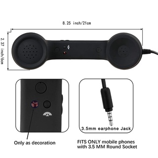 Teléfono celular receptor micrófono para teléfono móvil, mm zócalo (negro) (7)