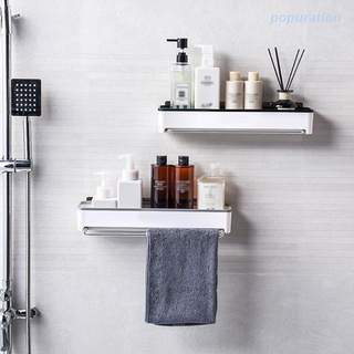 Pop montado en la pared de baño Shelve multifuncional bandeja de almacenamiento champú titular con toalla oculta barra accesorios de cocina