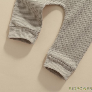 Kprq-Baby camiseta Casual y pantalones conjunto de moda Color sólido Tops de manga larga y pantalones largos (8)