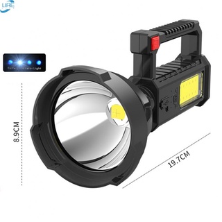 Linterna de mano LED+COB portátil reflector foco Super brillante