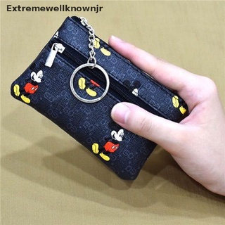 ermx cartera mickey mouse clásica bolsa de cuero monedero simple moda pequeña cartera caliente